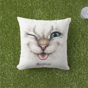Individuelle Name Winking Cat Kissen