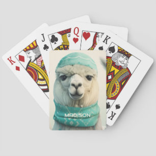 Individuelle Name Winter Llama Spielkarten