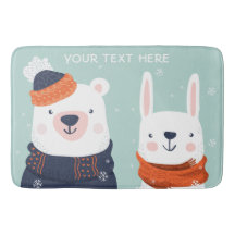 Individuelle Name Winter Tiere Badematte 1/3