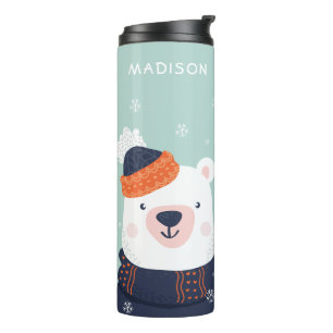 Individuelle Name Winter Tiere Tumbler Thermosbecher
