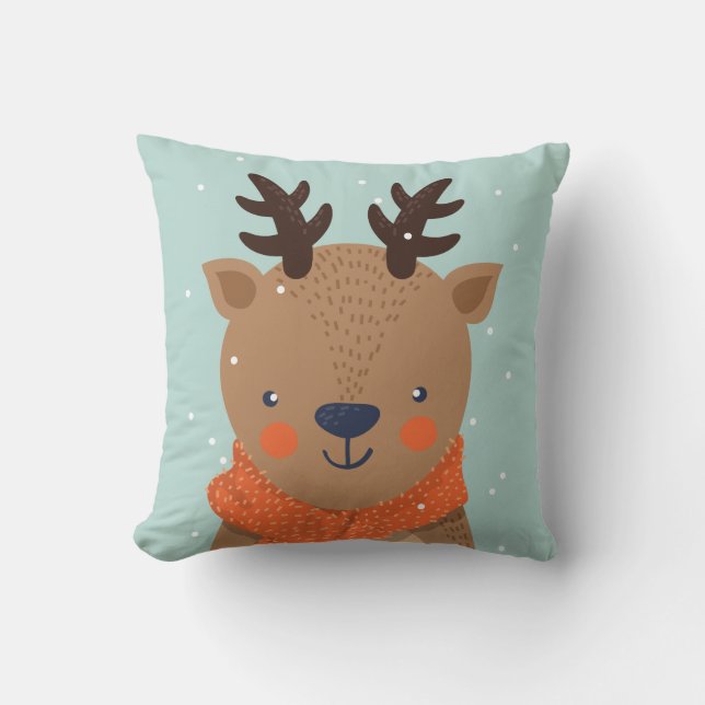 Individuelle Name Winter Tiere werfen Kissen (Vorderseite)
