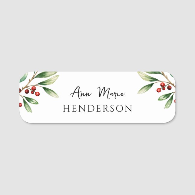 Individuelle Name Winter Weihnachten Namensschild (Vorderseite)