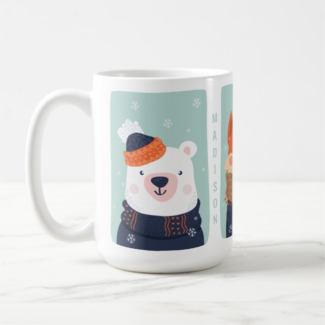 Individuelle Name Wintertiere Tasse 1/2 (Links)
