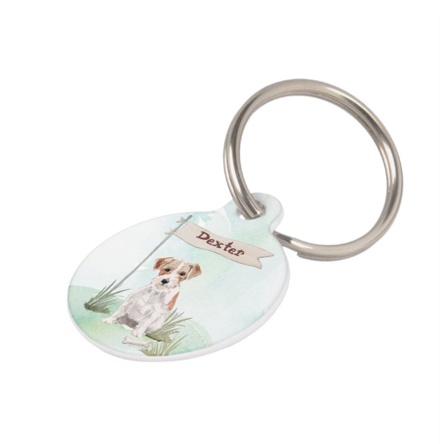 Individuelle Name Wire Hairs Jack Russell Pet Dog Haustiermarke (Seite)