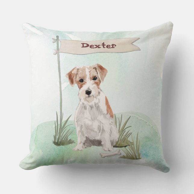 Individuelle Name Wire Hairs Jack Russell Pet Dog Kissen (Vorderseite)