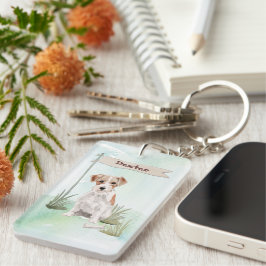 Individuelle Name Wire Hairs Jack Russell Pet Dog Schlüsselanhänger
