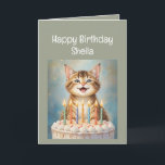 Individuelle Name Women Birthday Funny Cat Karte<br><div class="desc">Individuelle Name Women Birthday Funny Cat Wir wünschen Ihnen einen wunderbaren Geburtstag voller Dinge,  die Sie zum Lächeln bringen</div>