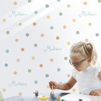 Individuelle Name Worte Kinder Pastel Polka Dot Wh