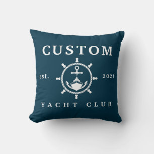 Individuelle Name Yacht Club Kissen, maßgeschneide Kissen