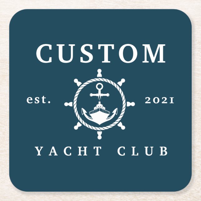 Individuelle Name Yacht Untersetzer, individuelle  Rechteckiger Pappuntersetzer (Vorderseite)