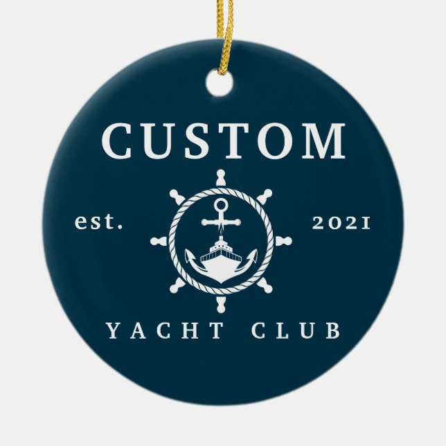 Individuelle Name Yachtdekoration, individuelle Ya Keramik Ornament (Vorne)