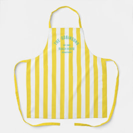 Individuelle Name Yellow Cabana Strip Schürze