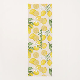 Individuelle Name Yellow Lemon Frucht Muster Yoga Yogamatte