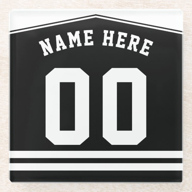 Individuelle Name & Zahlhockey Lacrosse Jersey Glasuntersetzer (Vorderseite)