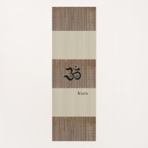 Individuelle Name Zen Om Beige Tatami Print Rustik Yogamatte
