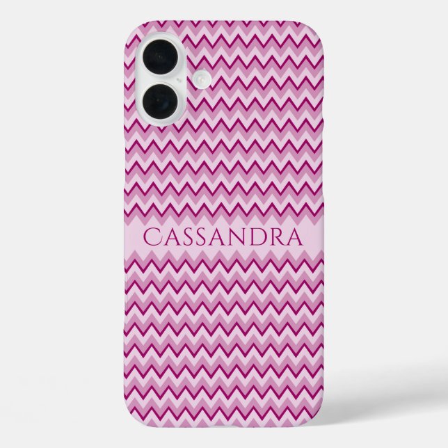 Individuelle Name Zickzack Pattern Gehäuse iPhone 16 Plus Hülle (Rückseite)