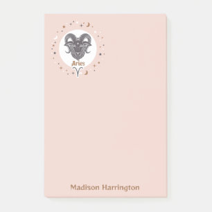Individuelle Name Zodiac Sign Aries Post-it Klebezettel