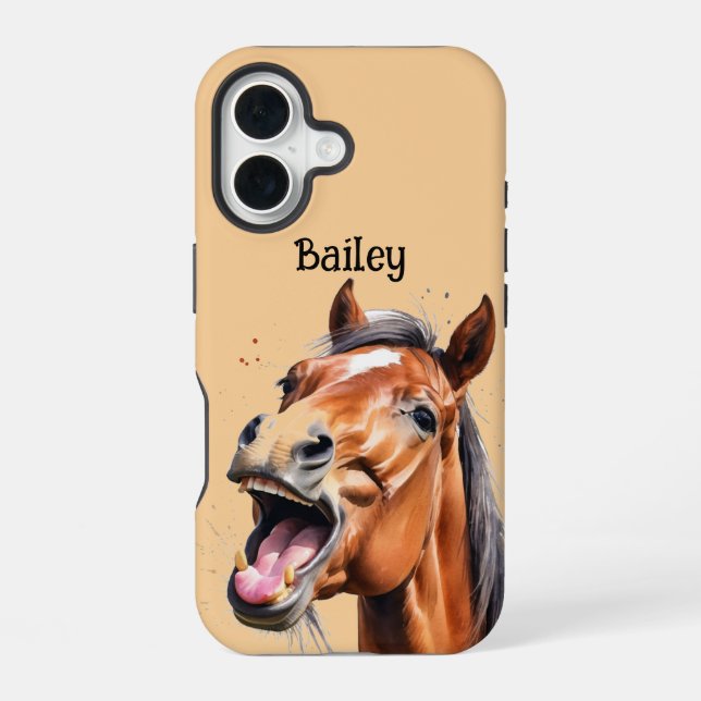 Individuelle Name Zuchtpferde iPhone 16 Hülle (Rückseite)