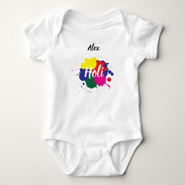 Individuelle Name zuerst Happy Festival - Martha A Baby Strampler (Vorderseite)