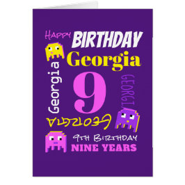 individuelle Name zum 9. Geburtstag