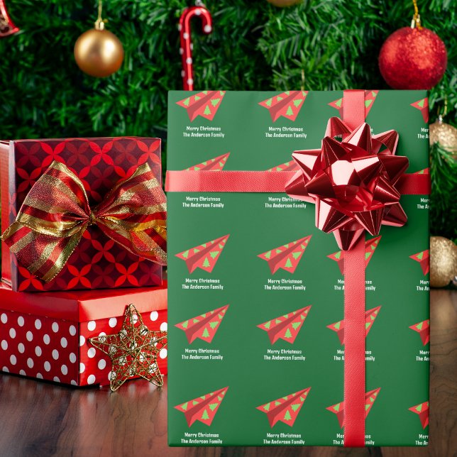 Individuelle Name zum Weihnachtsbaumspass für Papi Geschenkpapier (Von Creator hochgeladen)
