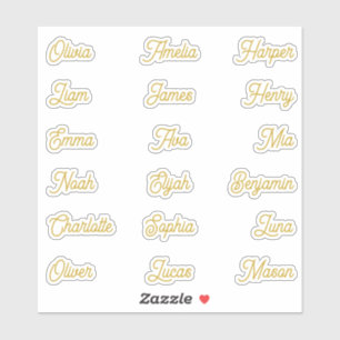 Individuelle Namen Elegante Gold-Kalligrafieschrif Aufkleber