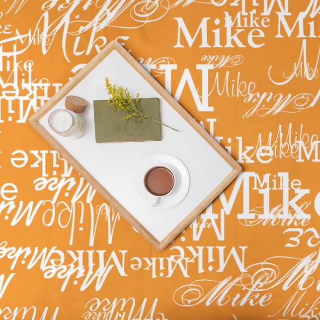 Individuelle Namen Muster auf orangefarbenen Farbe Fleecedecke (Von Creator hochgeladen)