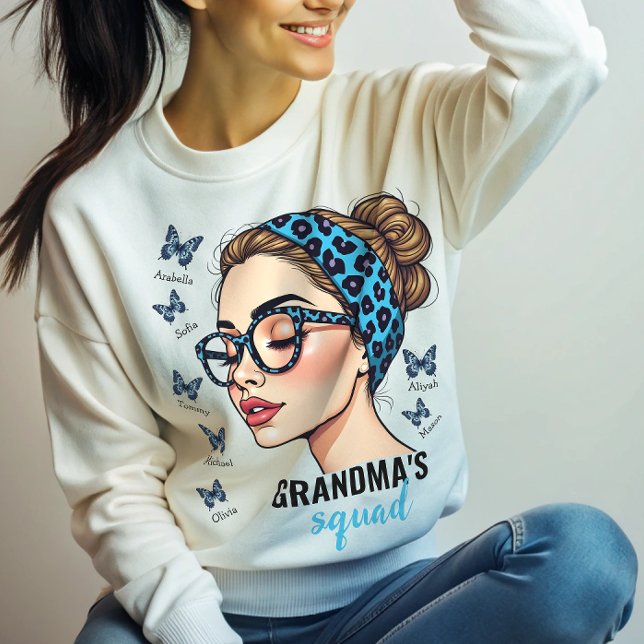 Individuelle Namen von Messy Bun und Butterflies Sweatshirt (Von Creator hochgeladen)