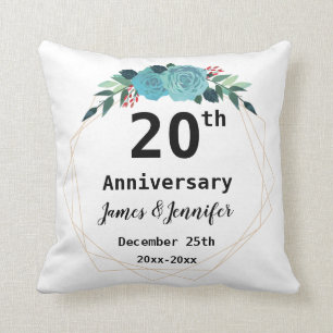 Individuelle Namen zum 20. Jahrestag der Hochzeit Kissen