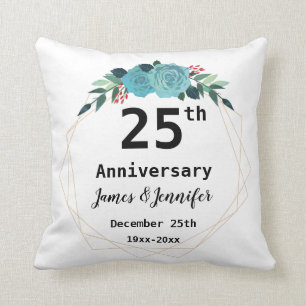 Individuelle Namen zum 25. Jahrestag der Hochzeit  Kissen