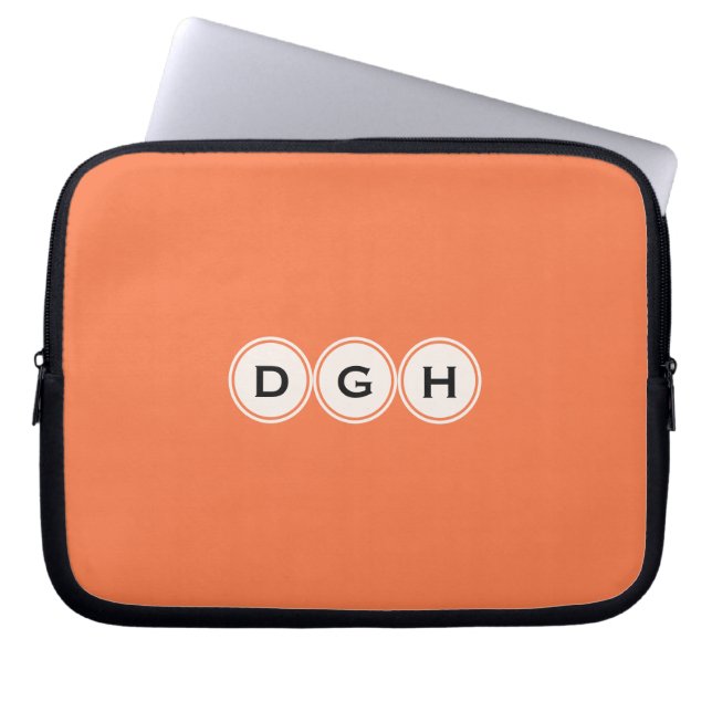 Individuelle Notebook-Ärmel mit Monogramm und Farb Laptopschutzhülle (Vorderseite)