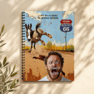 Individuelle Oatman Arizona Route 66 Reiseminnerun Notizblock