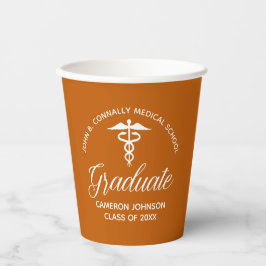 Individuelle Orange Medical School Graduation Part Pappbecher