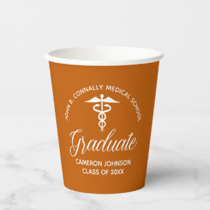 Individuelle Orange Medical School Graduation Part Pappbecher