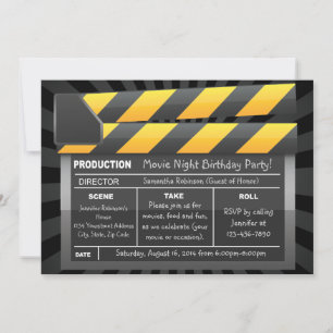Individuelle Party Einladungen für Movie Clap Boar