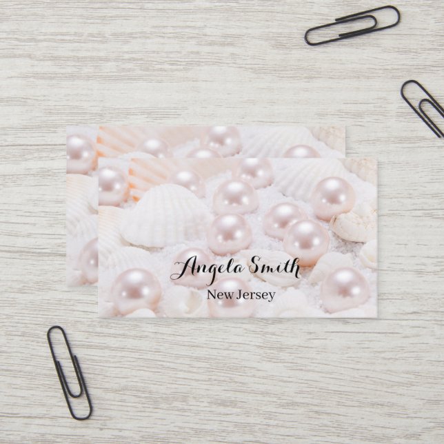 Individuelle Pearl Business Moderne Personalisiert Visitenkarte (Vorderseite/Rückseite Beispiel)