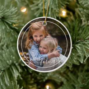 Individuelle personalisierte Fotovorlage Schwester Keramik Ornament