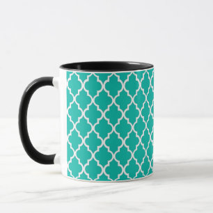 Individuelle Personalisierung aquamariner Quatrefo Tasse