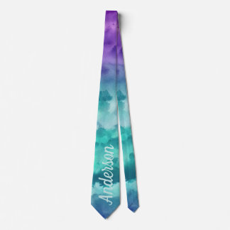 Individuelle Personalisierung lila aquamariner Was Krawatte