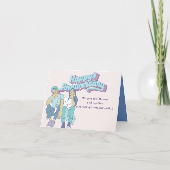 Individuelle Personalisierung Pastel Jubiläum Lieb Karte (Vorderseite)