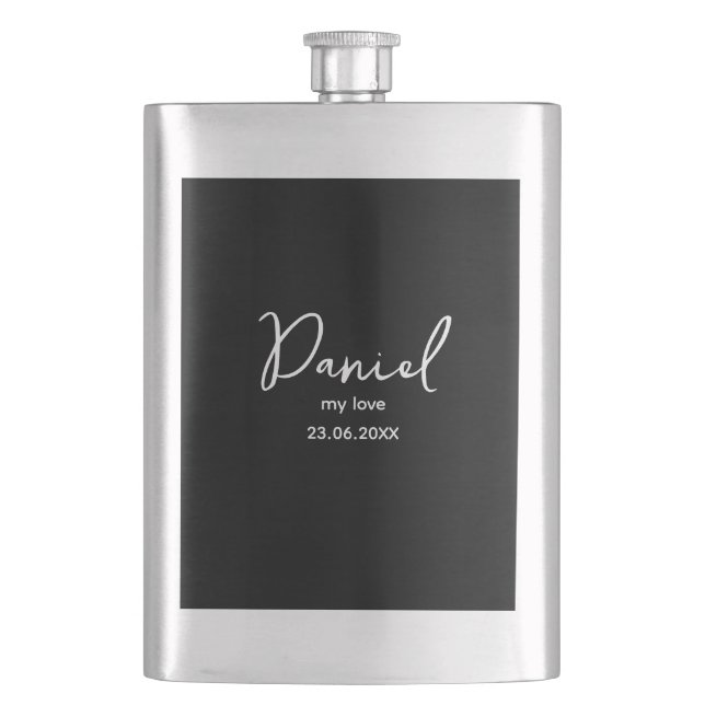 Individuelle persönliche Initialen, Geschenk für d Flachmann (Vorderseite)