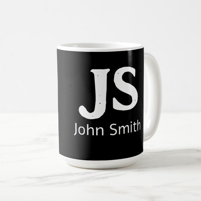 Individuelle persönliche Initialen Kaffeetasse (VorderseiteRechts)