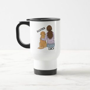 Individuelle Pet-Porträt-Tasse mit Frau – Vollkörp Reisebecher