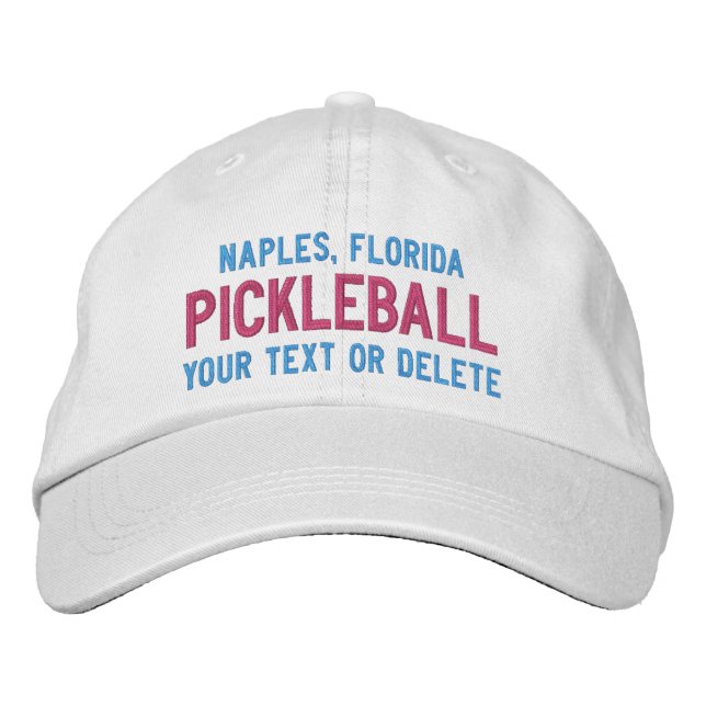 Individuelle Pickleball Sport Ihre Stadt, Teamname Bestickte Kappe (Vorderseite)