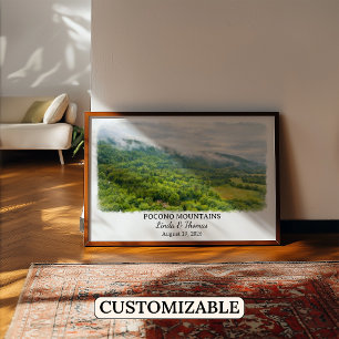 Individuelle Pocono Mountains Wandkunst, Pennsylva Poster