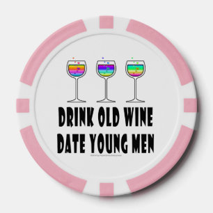 INDIVIDUELLE POKERCHIPS, TRINK ALTEN WEIN, DATIER POKERCHIPS