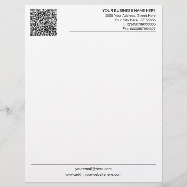 Individuelle QR-Code-Briefkopf-Gestaltung für Sie Briefbogen (Vorderseite)