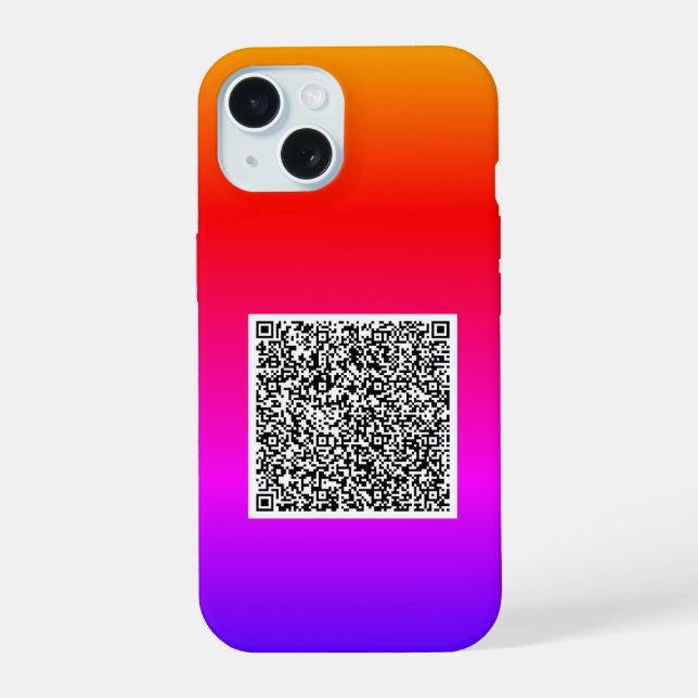 Individuelle QR-Code-Prüfung Personalisierter iPho iPhone 15 Hülle (Rückseite)