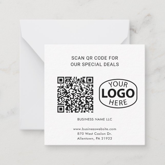 Individuelle QR-Code-Typografie für einfache Gesch Mitteilungskarte (Vorderseite)