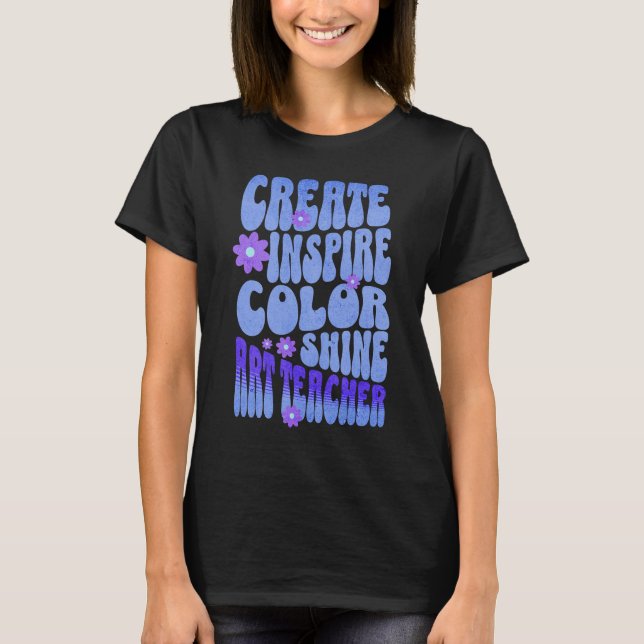 Individuelle Retro Best Art Lehrer je Inspiration T-Shirt (Vorderseite)